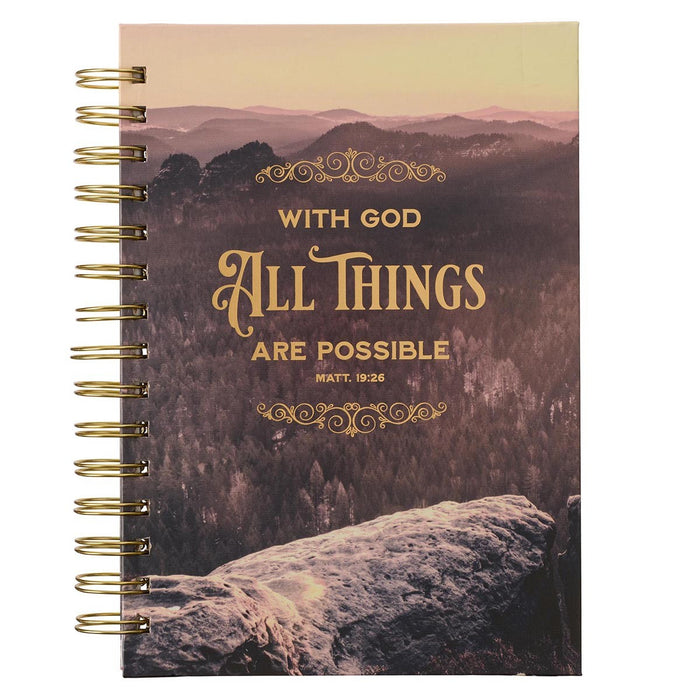 All Things Are Possible Mountain Vista Large Wireboud Journal - Matthew 19:26