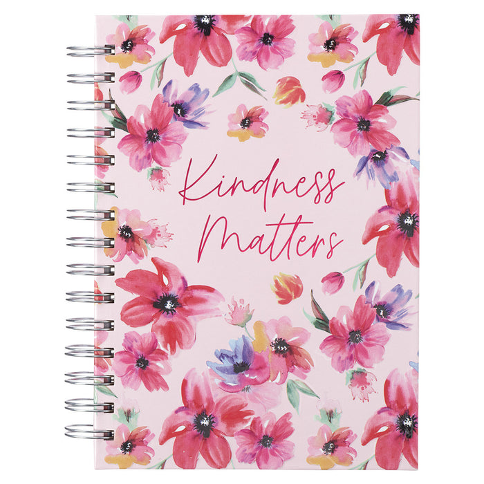 Pink Cosmos Kindness Matters Large Wirebound Journal