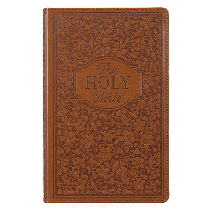 Floral Brown Faux Leather Giant Print King James Version Bible