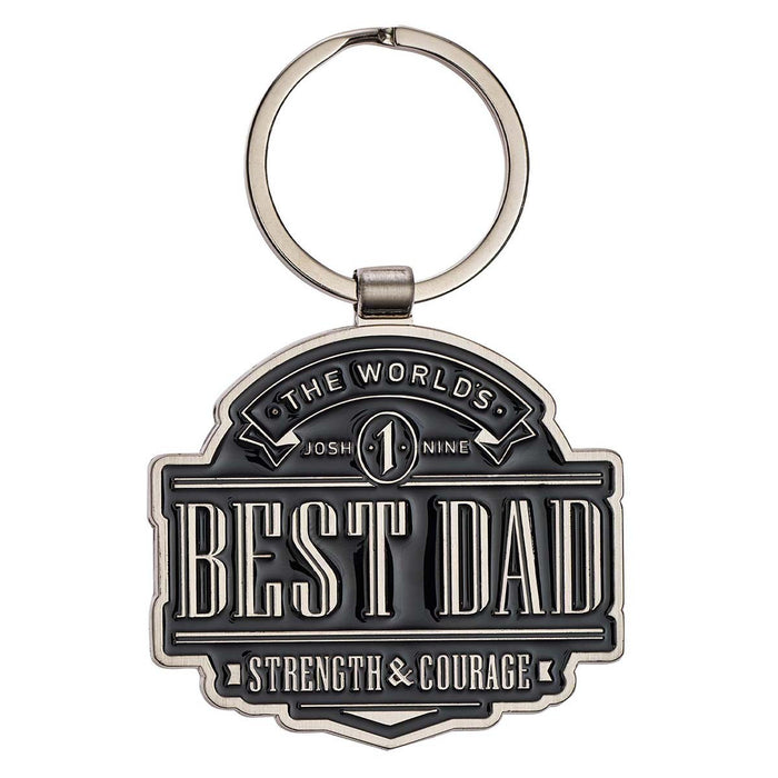 The World's Best Dad Metal Key Ring in Gift Tin - Joshua 1:9