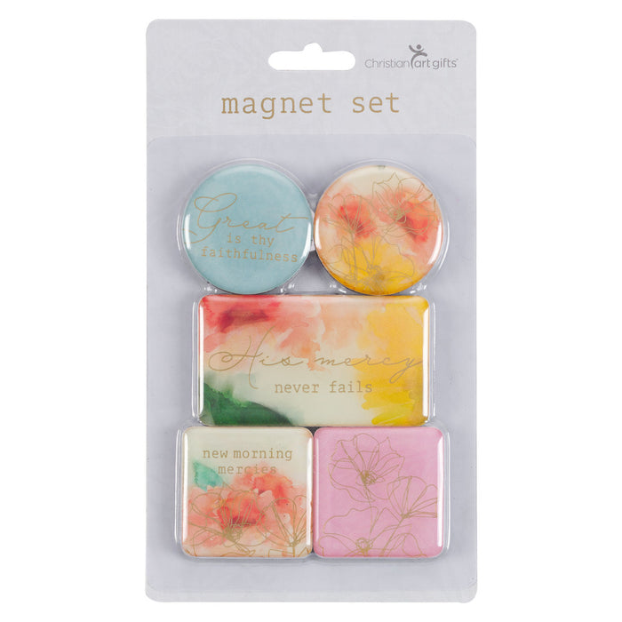 Watercolor Pastel Meadow Assorted Magnet Set