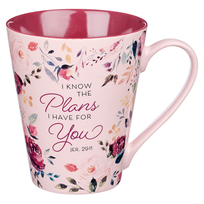 Mug - The Plans I Have for You Plum Floral Ceramic Coffee Mug – Jeremiah 29:11