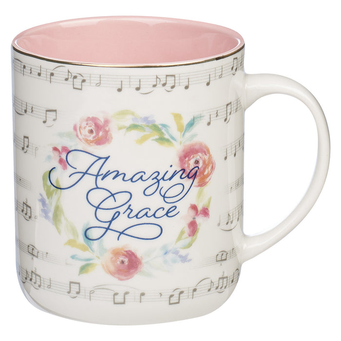 Mug  - Amazing Grace Floral Wreath Ceramic Coffee Mug