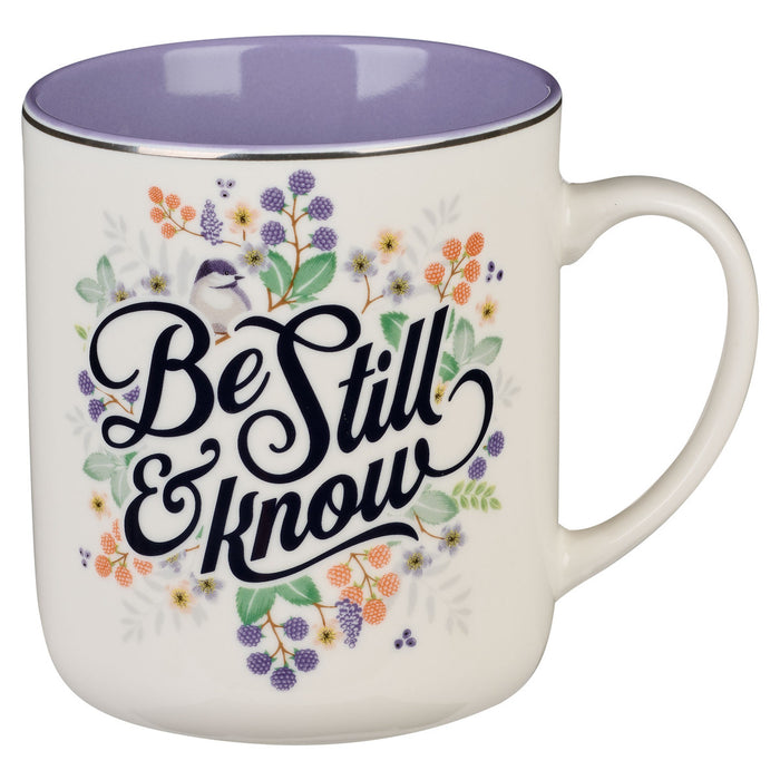 Mug - Be Still Purple Pasture Ceramic Coffee Mug - Psalm 46:10