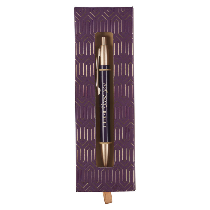 The Lord Bless You Geometric Purple Classic Gift Pen