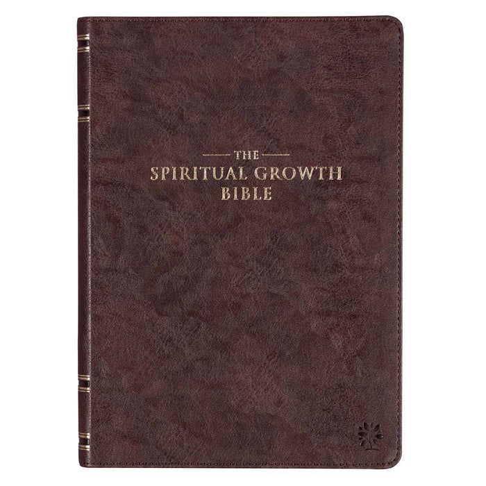 Espresso Brown Faux Leather Spiritual Growth Bible