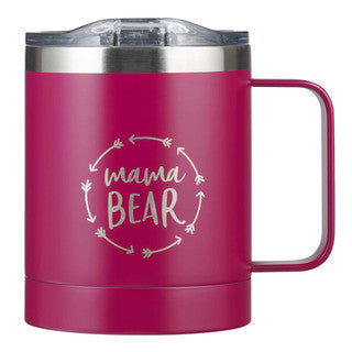 Mamma Bear Berry-pink Camp Style Stainless Steel Mug