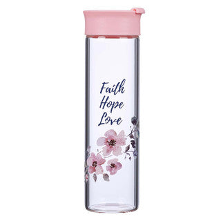 Faith Hope Love Glass Water Bo